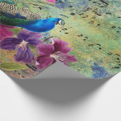 Papier Cadeau Fleurs de paon et musique (Coin)