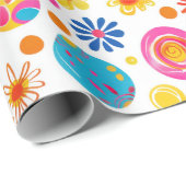 Papier Cadeau Fleurs de Pâques (Coin rond)