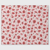Papier Cadeau Fleurs de pavot (Plat)
