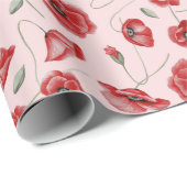 Papier Cadeau Fleurs de pavot (Coin rond)