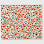 Papier Cadeau Fleurs de pavot à motifs floraux (Plat)