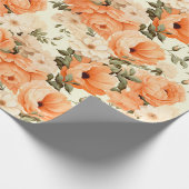 Papier Cadeau Fleurs de pêche beige délicates (Coin)