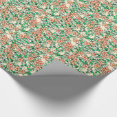 Papier Cadeau Fleurs de pêche, fond pêche pâle (Coin)