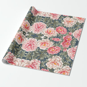 Papier Cadeau Fleurs de pivoine à motif floral