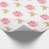 Papier Cadeau Fleurs de pivoines roses (Coin)