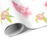 Papier Cadeau Fleurs de pivoines roses<br><div class="desc">Fleurs roses Peony</div>