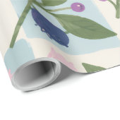 Papier Cadeau Fleurs de Prairie de Myrtille (Coin rond)
