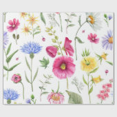 Papier Cadeau Fleurs de printemps (Plat)
