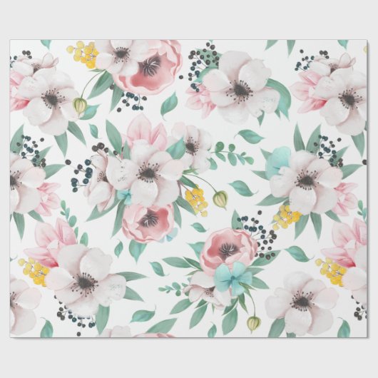 Papier Cadeau Fleurs de printemps (Plat)