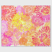 Papier Cadeau Fleurs de printemps colorées (Plat)