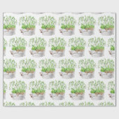 Papier Cadeau Fleurs de printemps dans l'aquarelle de la queue m (Plat)