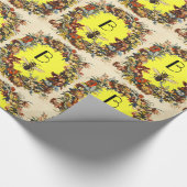 PAPIER CADEAU FLEURS DE PRINTEMPS HONEY BEE / MONOGRAMME DE L'AP (Coin)