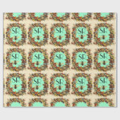 PAPIER CADEAU FLEURS DE PRINTEMPS HONEY BEE / MONOGRAMME DE L'AP (Plat)