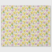 Papier Cadeau Fleurs de printemps jaune pâques tulip motif (Plat)