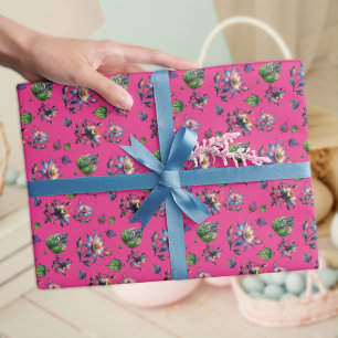 Papier Cadeau Fleurs de printemps rose Art nouveau en verre tend