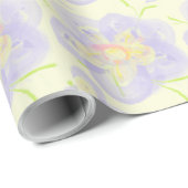 Papier Cadeau Fleurs de printemps (violet/jaune) (Coin rond)