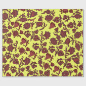 Papier Cadeau Fleurs de promotion Bohème chic floral bohème jaun (Plat)