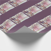Papier Cadeau Fleurs de prunier rouges (Coin)