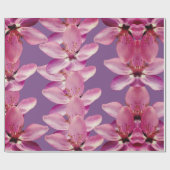 Papier cadeau Fleurs de ressort rose (Plat)