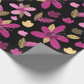 Papier Cadeau Fleurs de romance coucher de soleil envelopper pap (Coin)