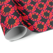 Papier Cadeau Fleurs de ruban écarlate (Coin rond)