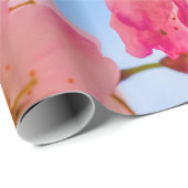 Papier Cadeau Fleurs De Sakura Cute Ouverte Au Soleil Du Printem (Coin rond)