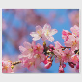 Papier Cadeau Fleurs de Sakura rose délicates (Plat)