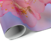 Papier Cadeau Fleurs de Sakura rose délicates (Coin rond)
