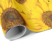 Papier Cadeau Fleurs de soleil (Coin rond)