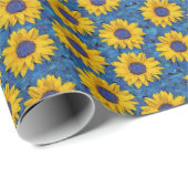 Papier Cadeau Fleurs de soleil (Coin rond)