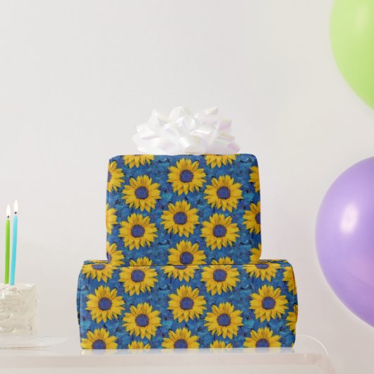 Papier Cadeau Fleurs de soleil (Cadeaux de fête)