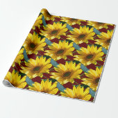 Papier Cadeau Fleurs de soleil (Déroulé)