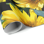 Papier Cadeau Fleurs de soleil (Coin rond)