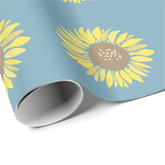 Papier Cadeau Fleurs de soleil (Coin rond)