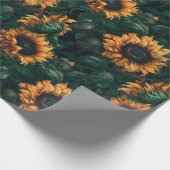 Papier Cadeau Fleurs de soleil aquarelle (Lush) (Coin)