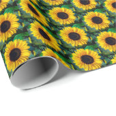 Papier Cadeau Fleurs de soleil avec papier d'enveloppement d'abe (Coin rond)