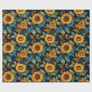 Papier Cadeau Fleurs de soleil étonnantes Toutes les occasions