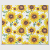 Papier Cadeau Fleurs de soleil géantes sur Arrière - plan blanc (Plat)