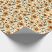 Papier Cadeau Fleurs de soleil jaunes (Coin)