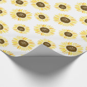 Papier Cadeau Fleurs de soleil jaunes Motif Floral (Coin)