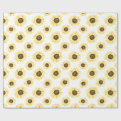 Papier Cadeau Fleurs de soleil jaunes Motif Floral (Plat)