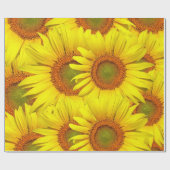 Papier Cadeau Fleurs de soleil rustique Pays Floral Été Jaune (Plat)
