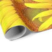 Papier Cadeau Fleurs de soleil rustique Pays Floral Été Jaune (Coin rond)