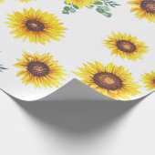 Papier Cadeau Fleurs de soleil sur Arrière - plan blanc (Coin)