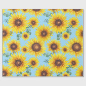 Papier Cadeau Fleurs de soleil sur un Arrière - plan de ciel ble (Plat)