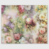 Papier Cadeau Fleurs de style vintage (Plat)