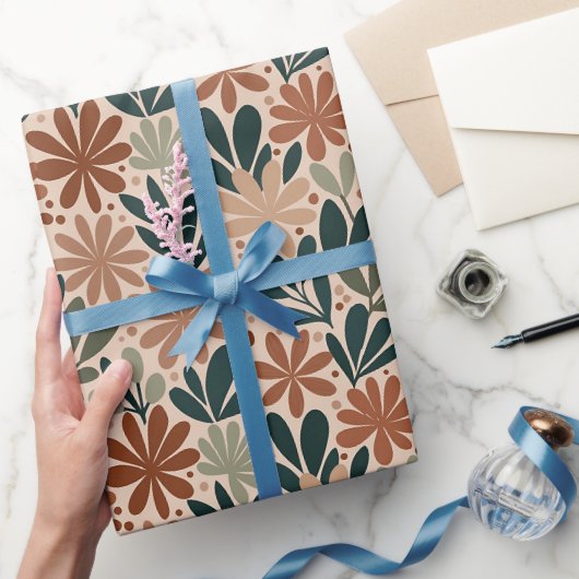 Papier Cadeau Fleurs de Succulente du Désert (Cadeaux)