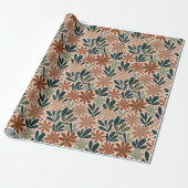 Papier Cadeau Fleurs de Succulente du Désert (Déroulé)