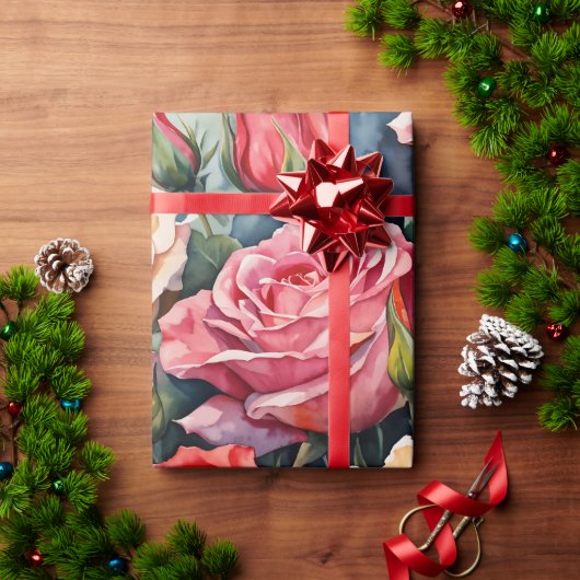 Papier Cadeau Fleurs d'eau (Cadeau de vacances)