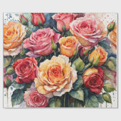 Papier Cadeau Fleurs d'eau (Plat)